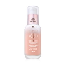 Deborah Milano Skin Booster MAT Foundation from Serum, SPF 15, N.4 Warm, Invigorating and Brightening, with Vitamin C, Natural Effect, Smooths the Complexion, 30 ml