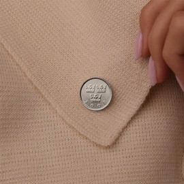 Echte Münz-Brosche, Vintage-Sammelschmuck, vernickelt, viele Länder, formelles Kleid, klassisches Anzug-Accessoire, Messing Silber Nickel, Kein Edelstein