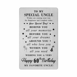 FALOGI Uncle 60th Birthday Card, Happy 60th Birthday Card for Uncle, Uncle 60 Year Old Birthday Gifts Ideas from Nephew Niece