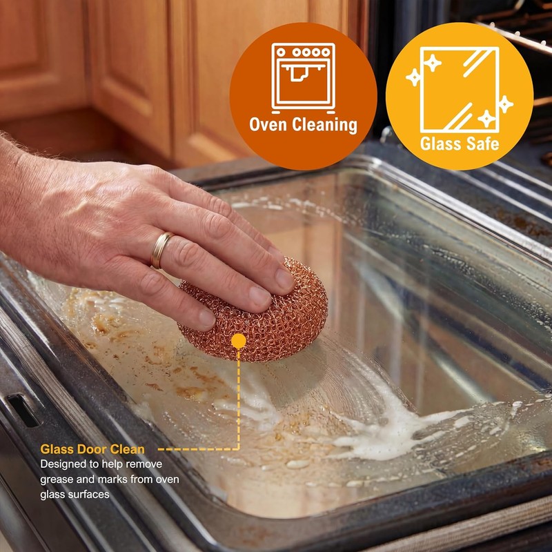 PAMI Heavy Duty Non Scratch Copper Scrubbers for Pots and