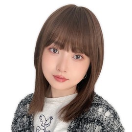 Bright Lara hf1964-UB Medium Bob Semi-Long Layered Women's Natural Full Wig, Wig