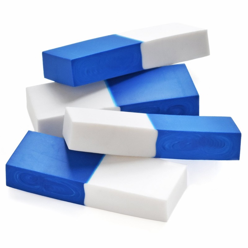 Emraw Two-Tone White & Blue Vinyl Soft Pencil Mark Eraser