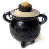 Cauldron Cast Iron Witchcraft Cauldron Incense Bowl Crescent Moon Sun