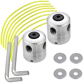 ND 2 Pieces Grass Trimmer Replacement, Trimmer Head Aluminium, Thread Head Grass Trimmer, Trimmer Line Double Thread Head, Grass Trimmer Replacement Head, Universal, for Petrol Brush Cutter Grass