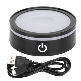 Chazcool LED Base, Light Display Base, 3D Photo Glass LED Stand, USB Battery Operated (Concave)