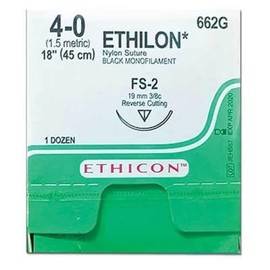 662G - 19 mm - ETHILON Nylon Sutures, ETHICON - Box of 12