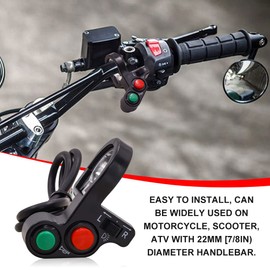 YnGia Motorcycle Handlebar Horn Switch 7/8" Headlight Turn Signal Light Horn On Off Push Button Controller Switch for Electrical Scooter Moped ATV Go Kart