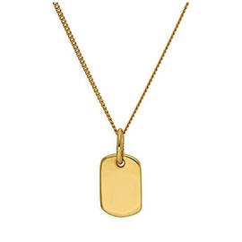 jewellerybox Gold Plated Sterling Silver Mini Tag Necklace 16+2"