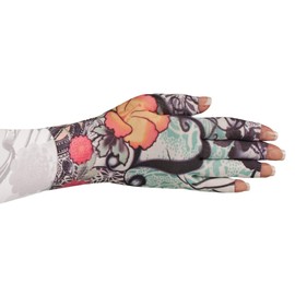 Lymphedivas Tattoo Blossom Medical Graduated Compression Glove for Lymphedema (30-40 mmHg Large)