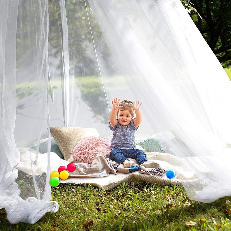 Sublaga Round Mosquito Net for Bed, Large White Bed Canopy