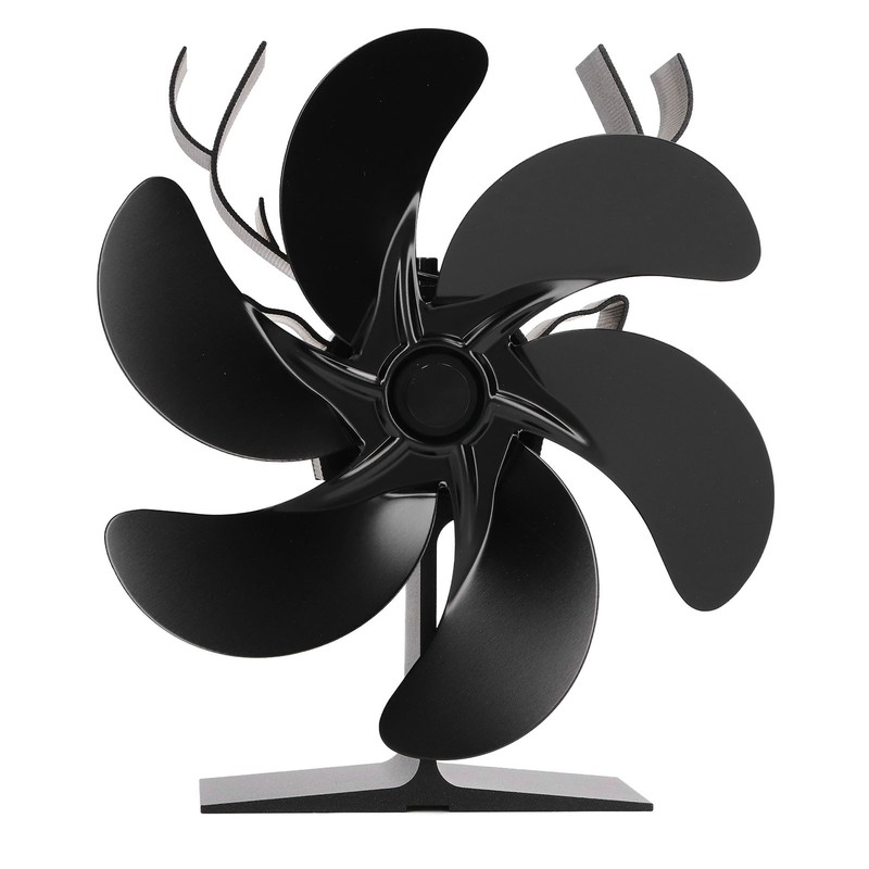 Wood Stove Fan 6 Blades Heat Powered Burning Fireplace Fan