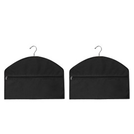 YELAIYEHAO 2 pcs Hanger Diversion Safe Hidden Pocket Safe, Fits Under Hanging Clothes with Pocket to Hide Valuables (middle, black)