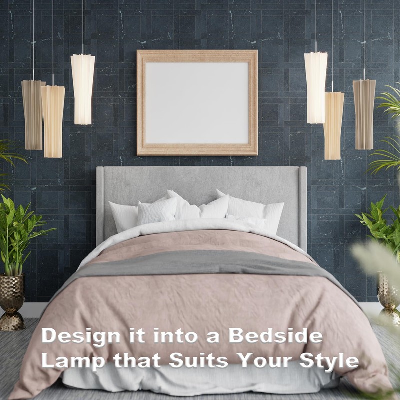 Jimosoon 20Ft Pendant Light Cord, White Plug in Hanging Lamp