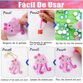 15 Piezas Artes y Manualidades para Niñas,Llaveros de Kit Artesanía DIY, Kit de Pintura de Diamantes para Niños,Pintura de Diamantes Llaveros,Regalos para Niñas y Niños de Cumpleaños, Juguetes para Niñas 3 a 12 Año