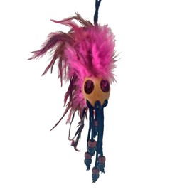 Hawaiian Hand Made Pink Feathers Makini Ikaika Makaki'i Hawaii Warrior Helmet