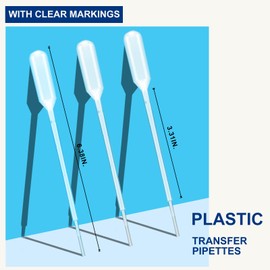 Biologix 2000PCS 3ml Disposable Plastic Transfer Pipettes, Graduated Pipettes Dropper for Science Laboratory, Essential Oils