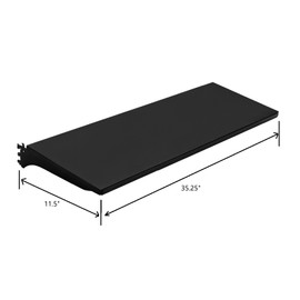 NectaCol 4 Packs Gondola Shelves 35 1/4”L x 11 1/2”W for Industrial Grade Black Pegboard Display Rack，4 Shelves for Gondola Units, Extra 8 Pieces Supply Arms, Black