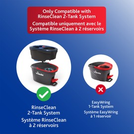 Vileda EasyWring RinseClean Mop Head Refill | Machine Washable & Reusable Mop Refill | Spin Mop Replacement Head | Safe and Effective on All Floor Types