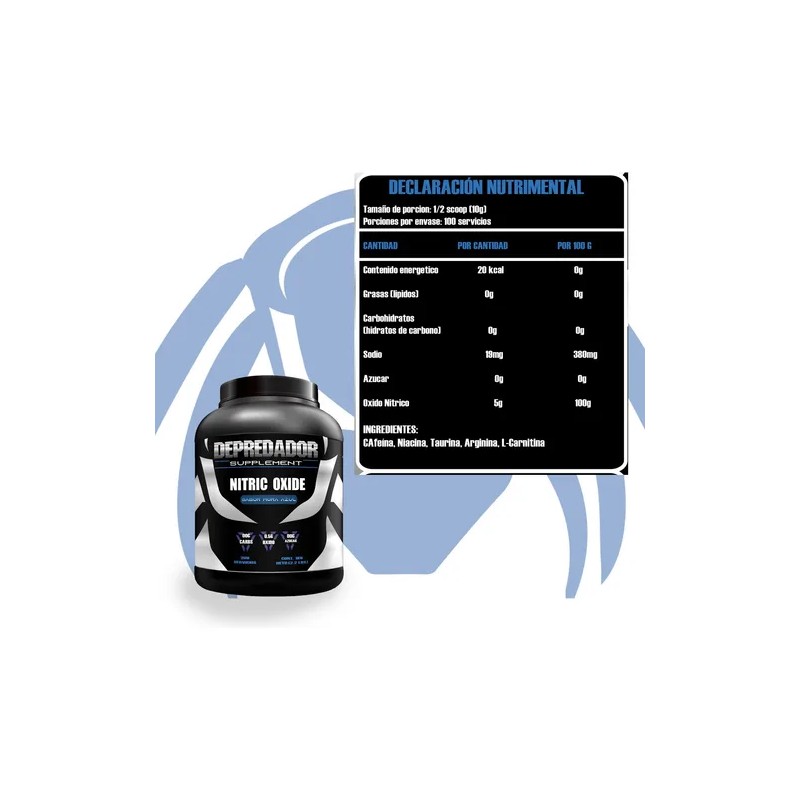 Óxido Nítrico Depredador 1 Kg 200 Serv Varios Pre Entreno