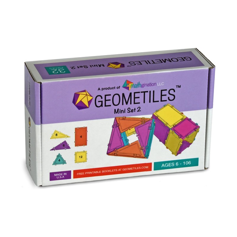 Geometiles 3D Building Set for Learning Math, Includes Many Online