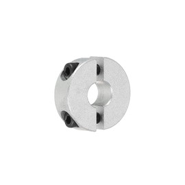 uxcell Shaft Collar 0.4 inch (10 mm) Bore Double Split, Aluminum Clamp Collar, Shaft Collar with Set Screw, Silver Tone