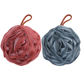 Toplive Bath Shower Loofah Sponge, 2Pcs Long Stretch Bath Sponge Shower Loofahs Exfoliating Back Scrubber for Shower for Women and Men- Green + Red