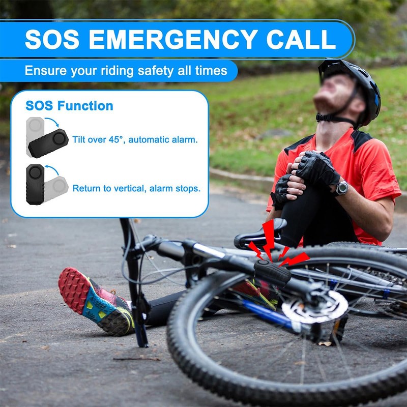 Sarini Bike Alarm System, 113dB Super Loud 7 Level Sensitivity
