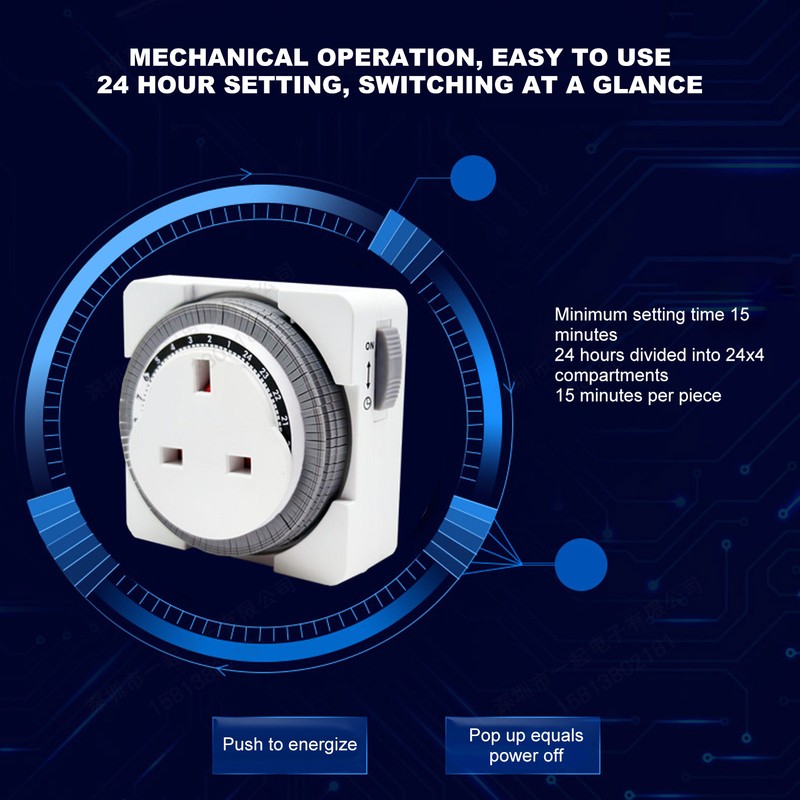 24 Hour Timer Switch Professional Smart Overcharge Protection Cycle Timing