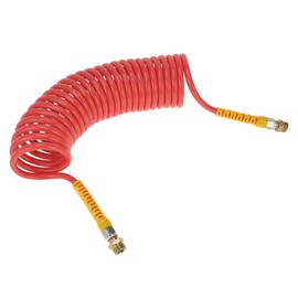 Partuto 25 Circle Air Brake Hose Oil Cooler Coiled Short Tail Line Brake Coil Cable for Trucks Tractors Assembly with M22x1.5 NPT Fitting Red 24.5 ft