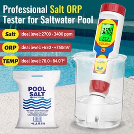 CIZTADA Digital pH and Salinity Meter for Saltwater Aquarium Pool Salt Tester for Swimming Pool 6 in 1 Upgraded pH Salt ORP EC TDS Temp Testing Kit for Reef Aquarium Hydroponics Hot Tub