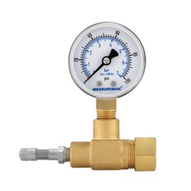MEASUREMAN Air Over Water Test Regulator with Gauge, 2” Dial, 0-100 PSI, for Household Water Pipe Leak Detection, Includes 1/4” NPT Mount