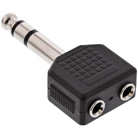 InLine®® 99304 6.3 mm 2 x 3.5 mm Black Cable Adapter Adaptor For Cable (6.3 mm, 2 X 3.5 MM, Black)