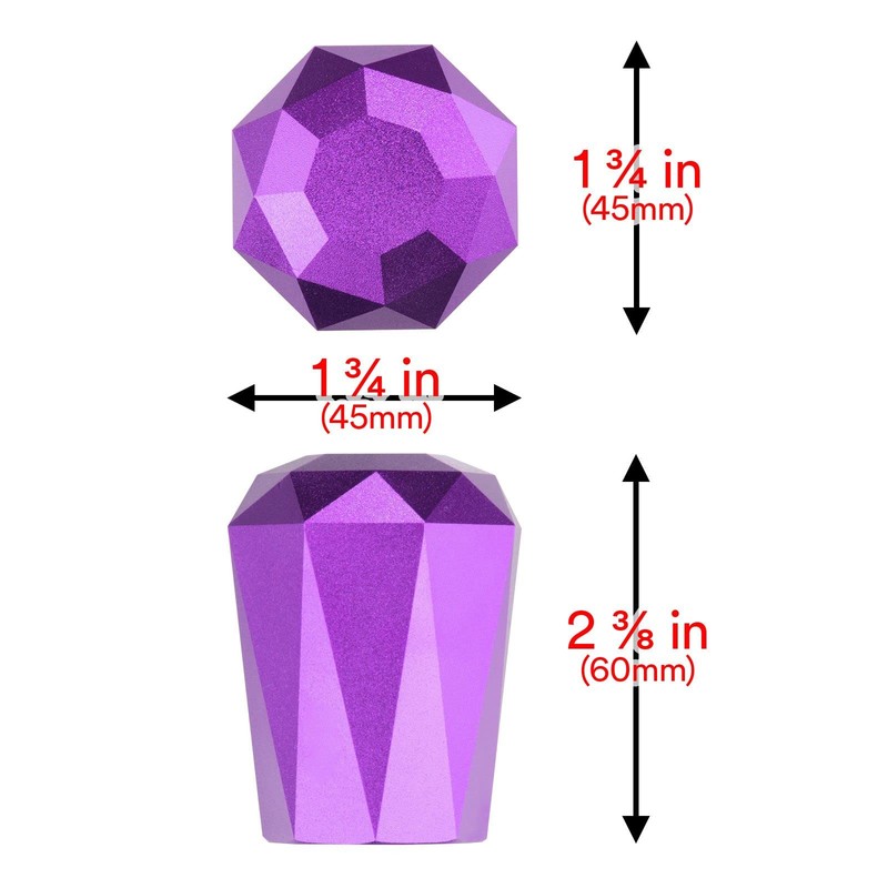 EZAUTO WRAP Universal Purple Diamond Shifter Chrome Aluminum Automatic Shift