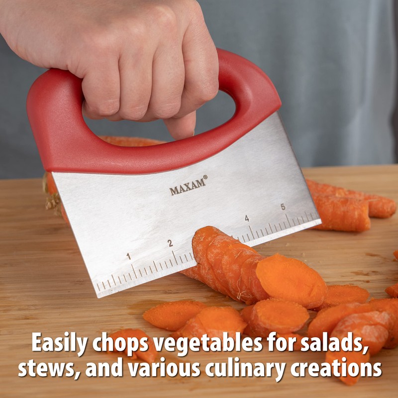 Stainless Steel Food Scraper Tool - Multi-Purpose Kitchen Gadget for