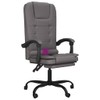 YAFF Massage Reclining Office Chair Gray Faux Leather-9775