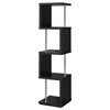 Coaster Home Furnishings Baxter 67-inch 4-Shelf Bookshelf Black and Chrome