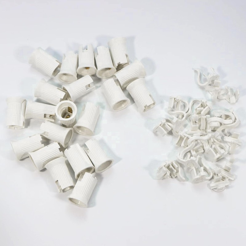Encoidoz 100PCS C7 E12 Replacement Bulb Sockets, C7 White Socket