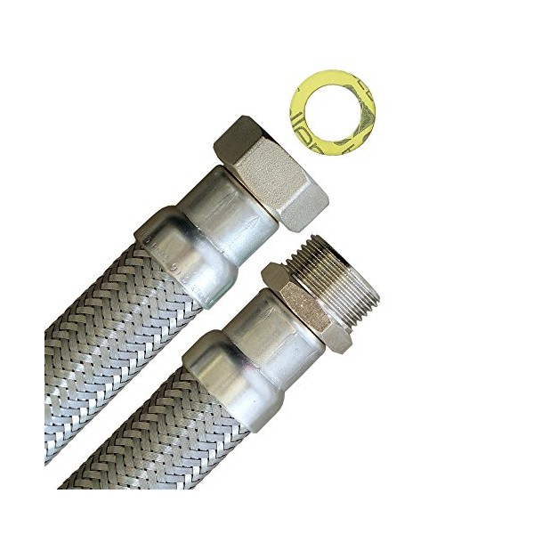 Flexible hose 1 inch nut x 1 inch male thread,