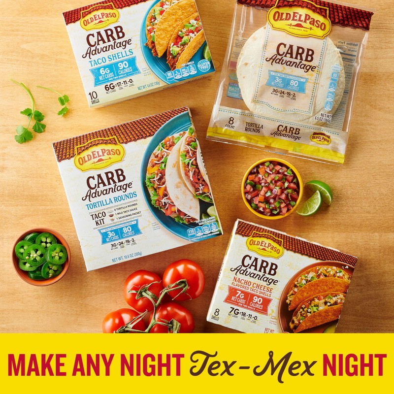 Old El Paso Carb Advantage Tortilla Rounds, 3g Net Carbs,