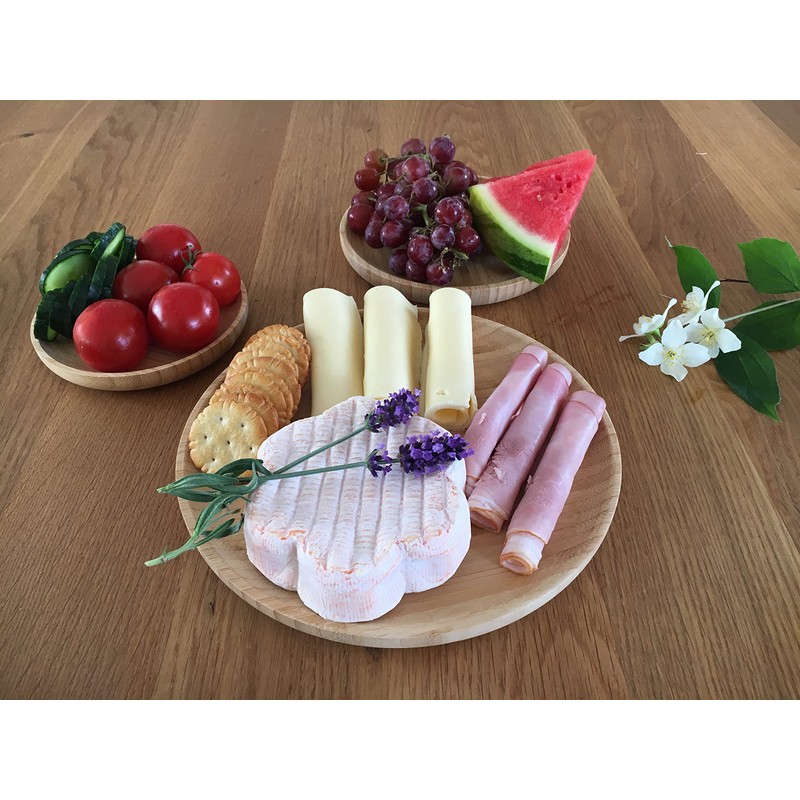 Generisch Bamboo Plates, Wooden Plates, Made of Environmentally Friendly Bamboo