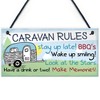 RED OCEAN Caravan Rules Novelty Hanging Plaque Campervan Outdoor Garden