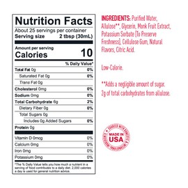 Lakanto Simple Flavoring Syrup - Monk Fruit Sweetener with Allulose, Perfect for Coffee, Tea, Cocktails, Snow Cones, Sodas, Other Drinks, Keto, Vegan (Original - 25.4 fl oz)