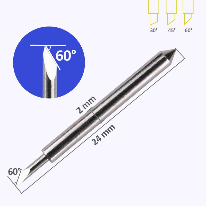 HQMaster 60 Degree Tungsten Steel Lettering Blade Vinyl Cutter Blades