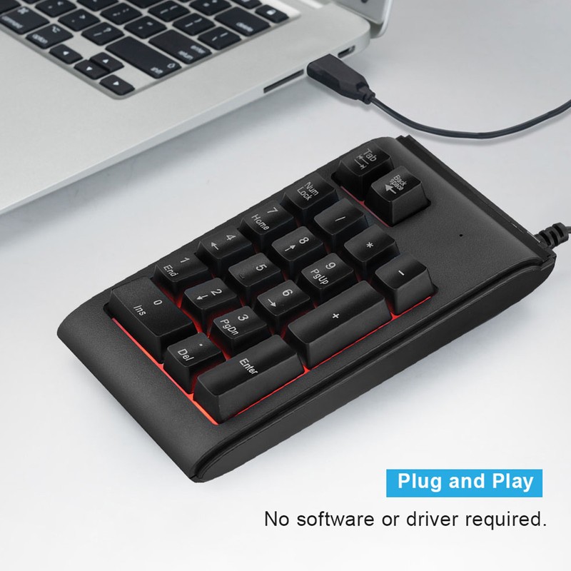 19-key 3-Color USB Numeric Keypad Mechanical Touch Feeling 10 Million