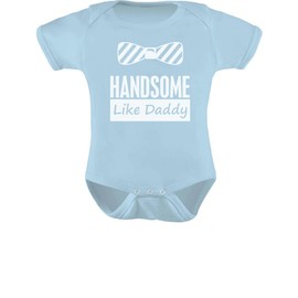 TeeStars - Baby Boy Handsome Like Daddy - Father's Day Newborn Cute Baby Bodysuit 6M Aqua