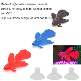 Tnfeeon 3Pieces Lifelike Aquarium Fish Ornament,Environmentally Friendly Silicone Colorful Gold Fish High Simulation Artificial Floating Fake Fish