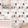 EPPKILY Cat Wallpaper Peel and Stick Animal Wallpaper Pink Contact