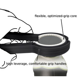 Intulon Bottle Opener, Multi-Purpose Cap Opener, Compact, 3 Sizes, Multiple Colors | V6 | For Seniors, Weak Hands, Arthritic Hands (Black, Large)