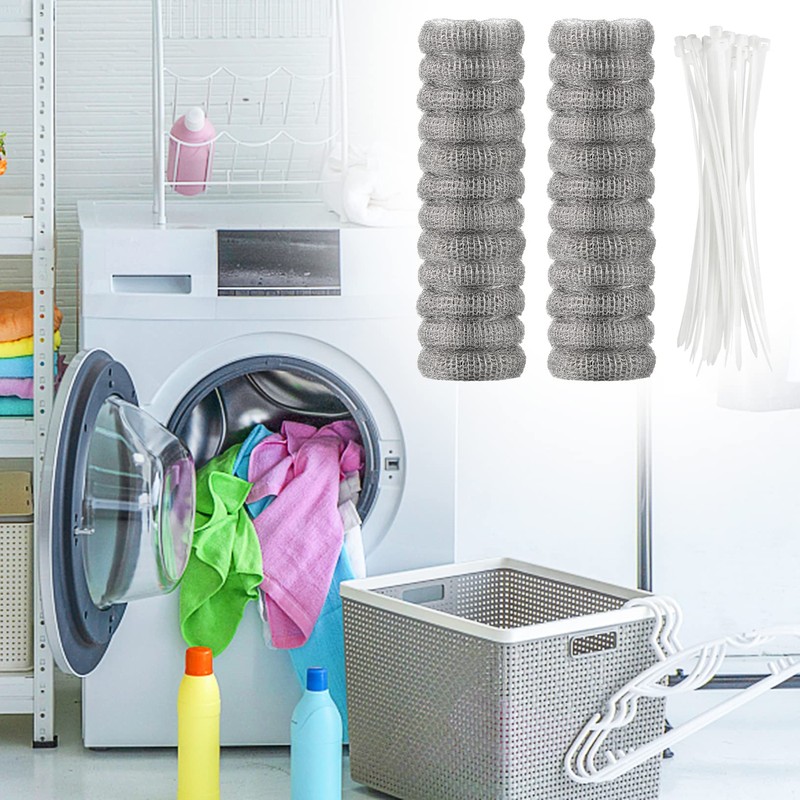 24 Pieces Lint Traps Washing Machine Stainless Steel Lint Snare