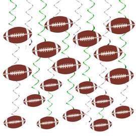 Qyeahkj 48Pcs Football Party Decorations Hanging Swirls, Football Theme Party Supplies Birthday Football Sports Cutouts Foil Streamers Wall Ceiling Hanging Spirals Decor for Boys Kids Men